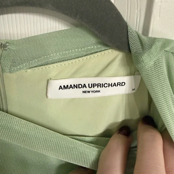 Amanda Uprichard Evianna Gown in Pistachio. - Picture 6 of 7